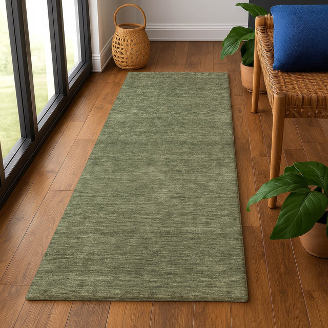 Dalyn Soft Essentials SE6 Olive Rug shown in a room