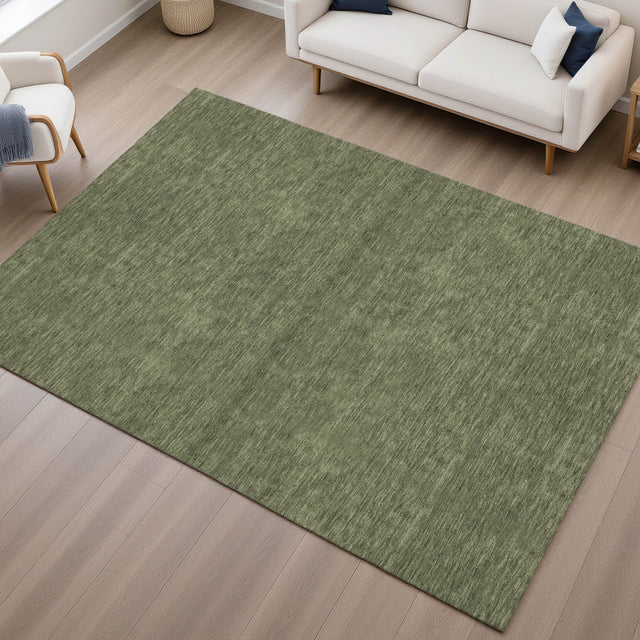 Dalyn Soft Essentials SE6 Olive Rug shown in a room