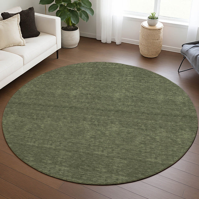 Dalyn Soft Essentials SE6 Olive Rug shown in a room