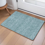Dalyn Soft Essentials SE6 Teal Rug shown in a room