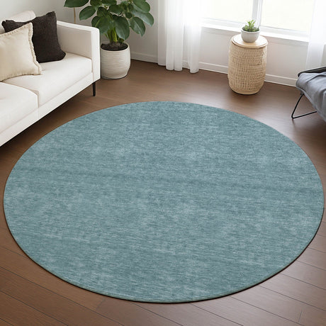 Dalyn Soft Essentials SE6 Teal Rug shown in a room