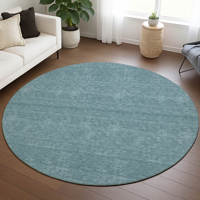Dalyn Soft Essentials SE6 Teal Rug shown in a room