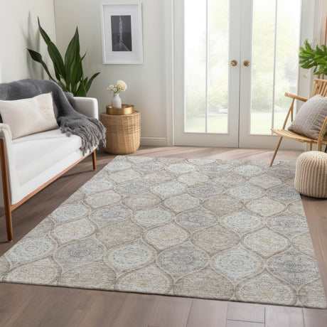 Dalyn Solace SL1 Taupe Rug shown in a room