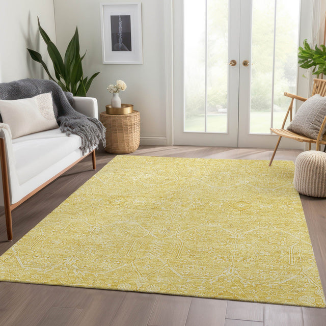 Dalyn Solace SL12 Yellow Rug shown in a room