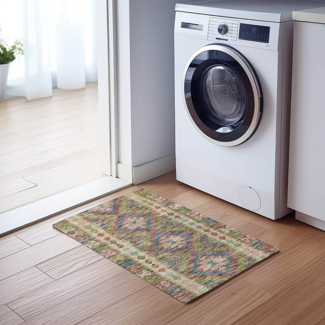 Dalyn Solace SL13 Green Rug shown in a room