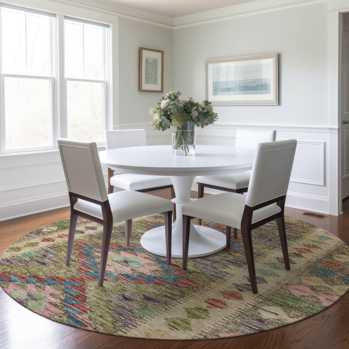 Dalyn Solace SL13 Green Rug shown in a room