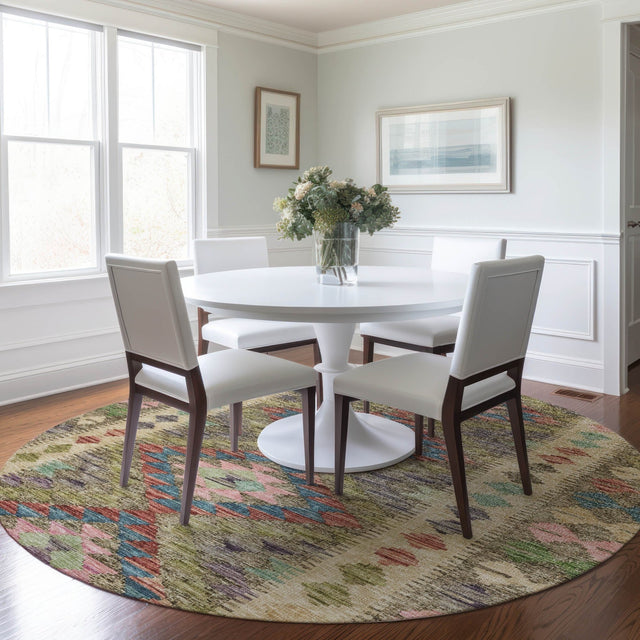 Dalyn Solace SL13 Green Rug shown in a room
