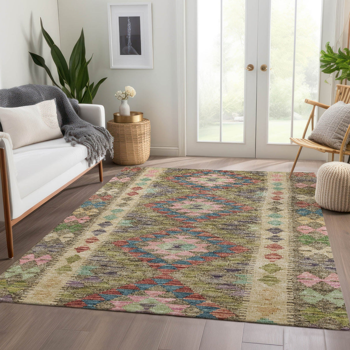 Dalyn Solace SL13 Green Rug shown in a room