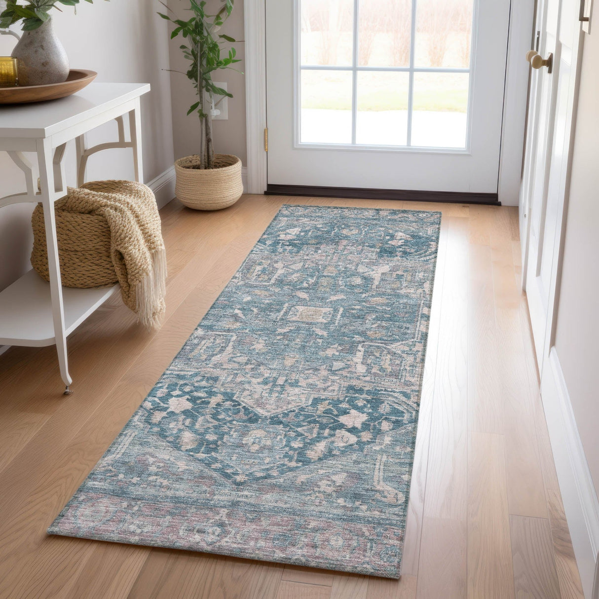 Dalyn Solace SL14 Blue Rug shown in a room