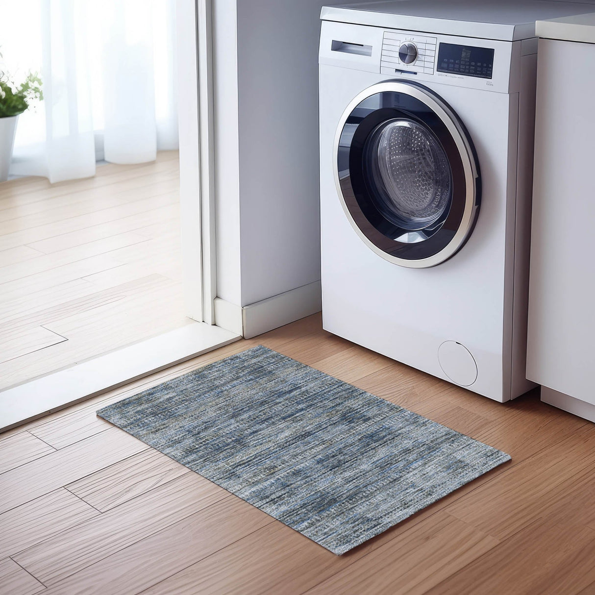 Dalyn Solace SL3 Denim Rug shown in a room