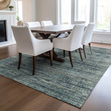 Dalyn Solace SL3 Teal Rug shown in a room