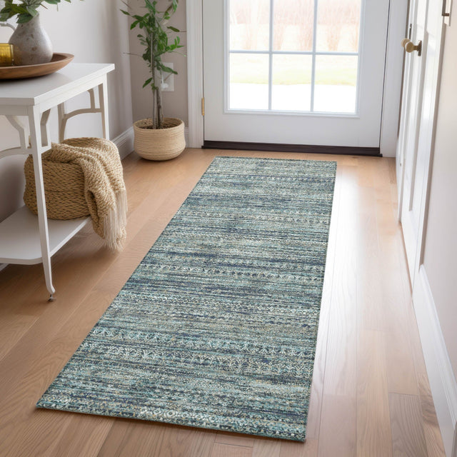 Dalyn Solace SL3 Teal Rug shown in a room