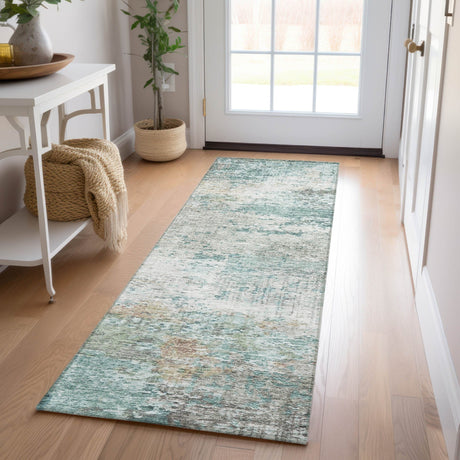 Dalyn Solace SL5 Teal Rug shown in a room
