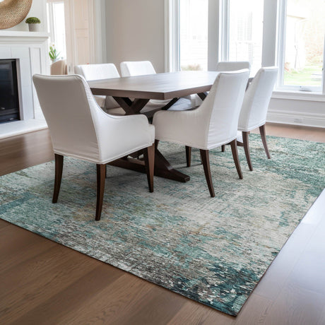 Dalyn Solace SL5 Teal Rug shown in a room