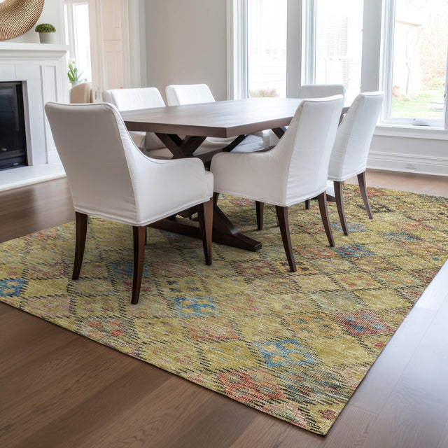 Dalyn Solace SL6 Gold Rug shown in a room