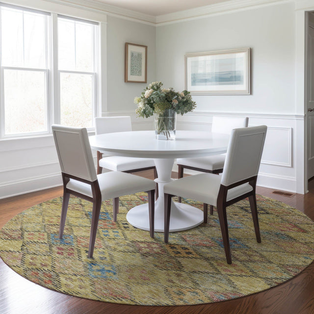 Dalyn Solace SL6 Gold Rug shown in a room