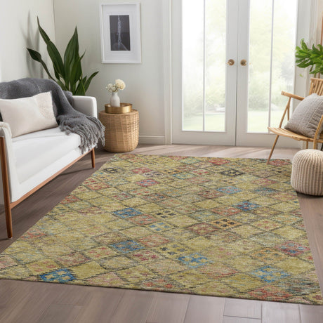 Dalyn Solace SL6 Gold Rug shown in a room