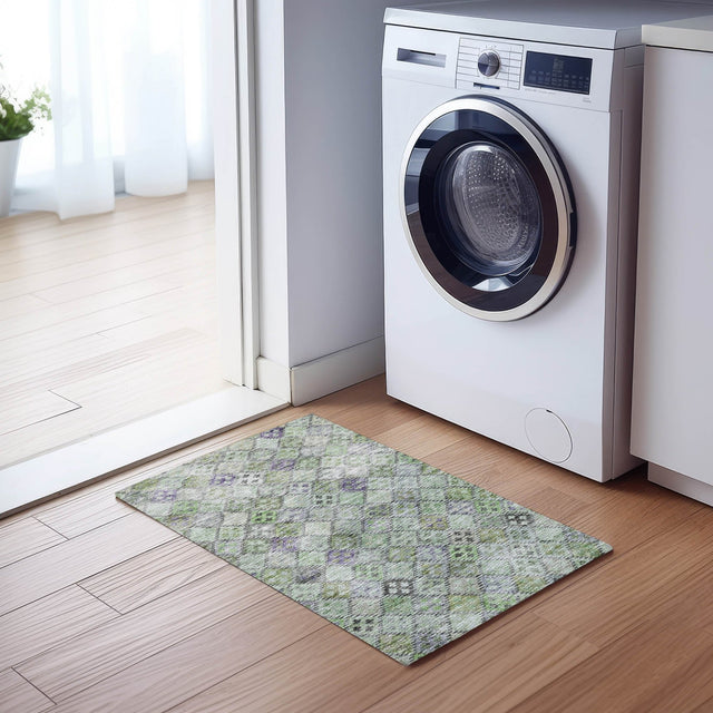 Dalyn Solace SL6 Green Rug shown in a room