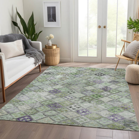 Dalyn Solace SL6 Green Rug shown in a room