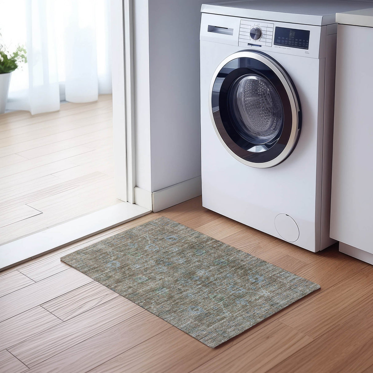 Dalyn Solace SL9 Brown Rug shown in a room