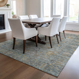 Dalyn Solace SL9 Teal Rug shown in a room