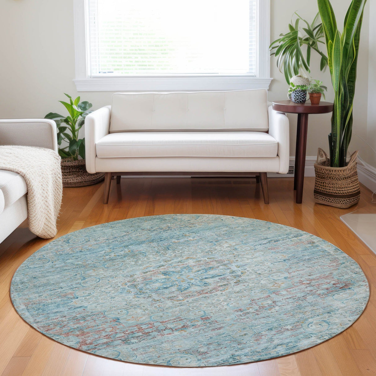 Dalyn Tabrook TB1 Sky Rug shown in a room