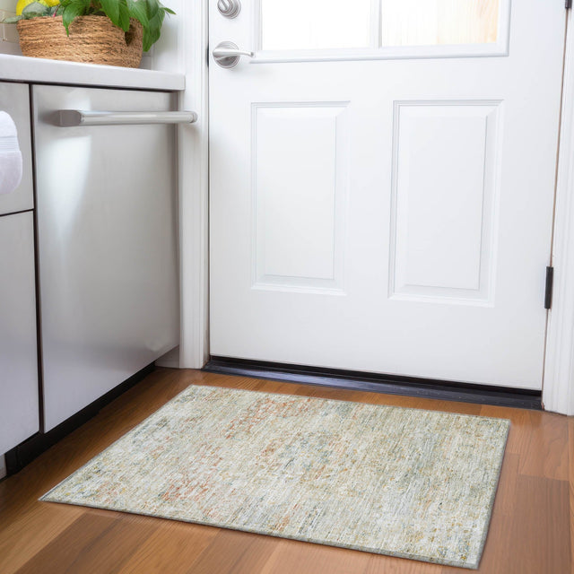 Dalyn Tabrook TB1 Tan Rug shown in a room