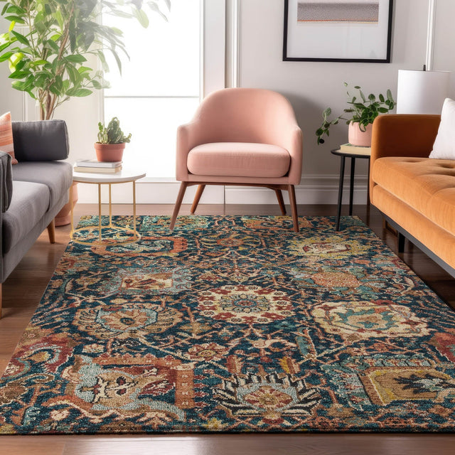 Dalyn Tabrook TB10 Navy Rug shown in a room