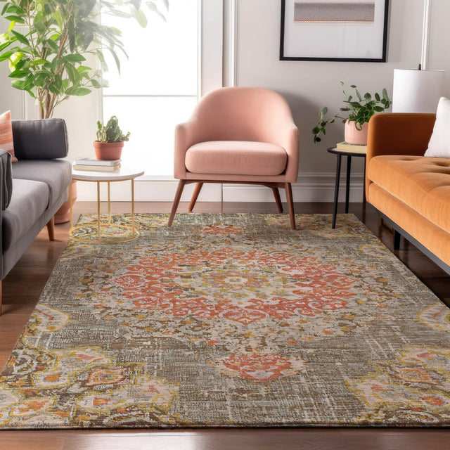 Dalyn Tabrook TB11 Brown Rug shown in a room