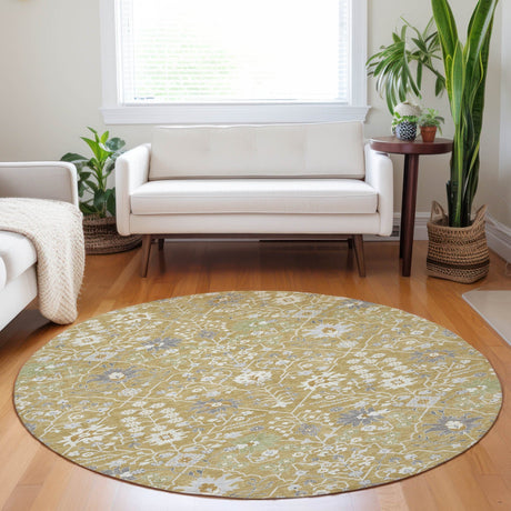 Dalyn Tabrook TB12 Gold Rug shown in a room