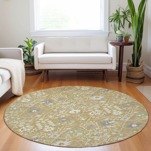Dalyn Tabrook TB12 Gold Rug shown in a room