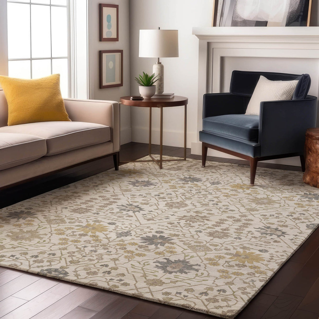Dalyn Tabrook TB12 Ivory Rug shown in a room