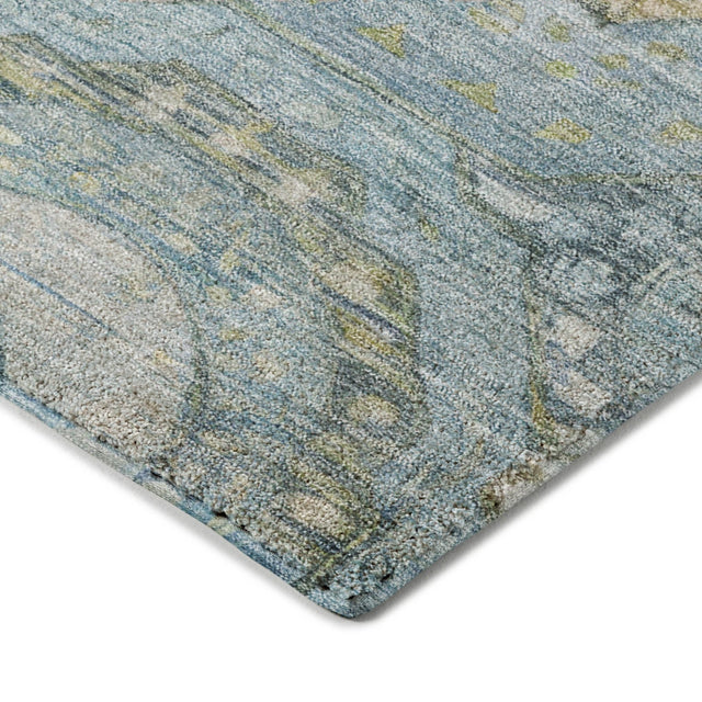 Dalyn Tabrook TB14 Blue Rug corner detail