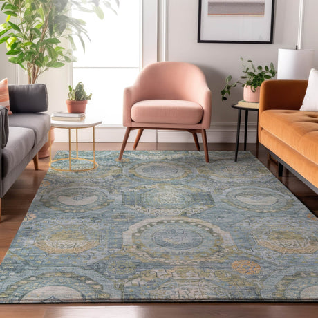 Dalyn Tabrook TB14 Blue Rug shown in a room