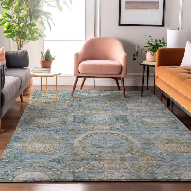 Dalyn Tabrook TB14 Blue Rug shown in a room