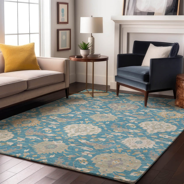 Dalyn Tabrook TB4 Blue Rug shown in a room