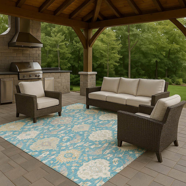 Dalyn Tabrook TB4 Blue Rug outdoor lifestyle image