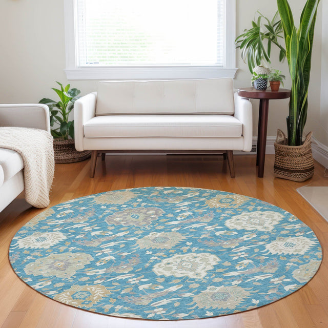 Dalyn Tabrook TB4 Blue Rug shown in a room