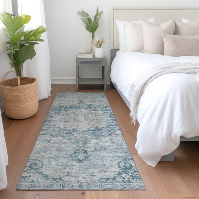 Dalyn Tabrook TB5 Blue Rug shown in a room