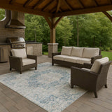 Dalyn Tabrook TB5 Blue Rug outdoor lifestyle image