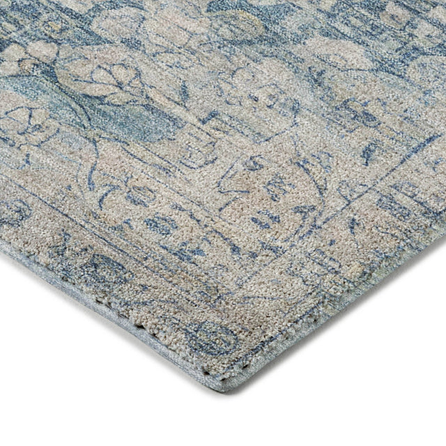 Dalyn Tabrook TB5 Blue Rug corner detail