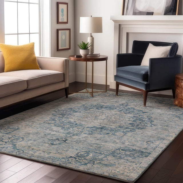 Dalyn Tabrook TB5 Blue Rug shown in a room