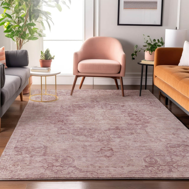 Dalyn Tabrook TB5 Pink Rug shown in a room