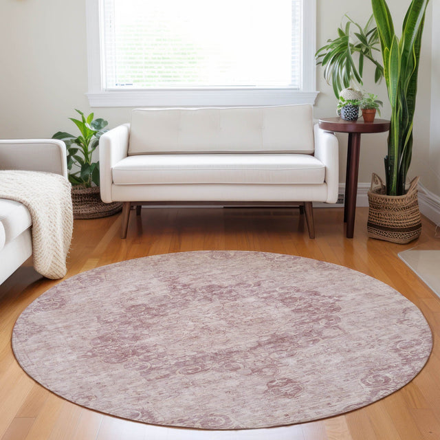 Dalyn Tabrook TB5 Pink Rug shown in a room