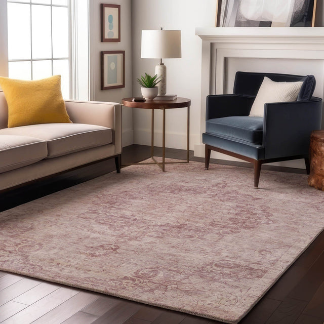 Dalyn Tabrook TB5 Pink Rug shown in a room