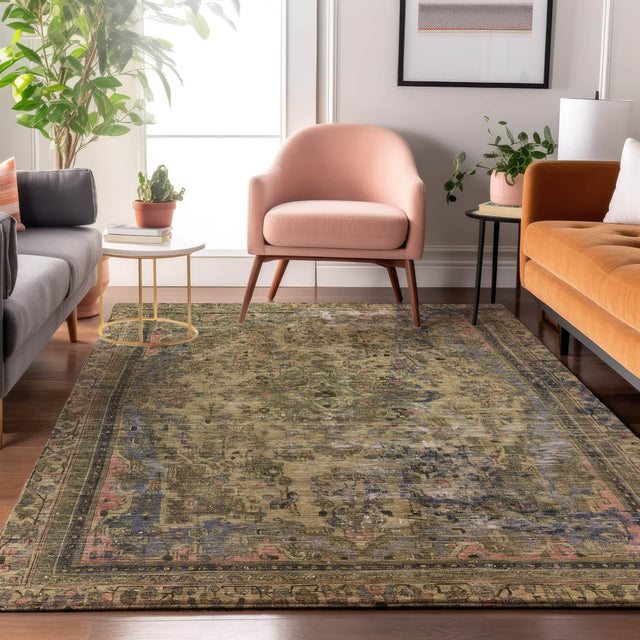 Dalyn Tabrook TB8 Tan Rug shown in a room