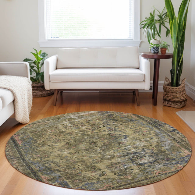 Dalyn Tabrook TB8 Tan Rug shown in a room
