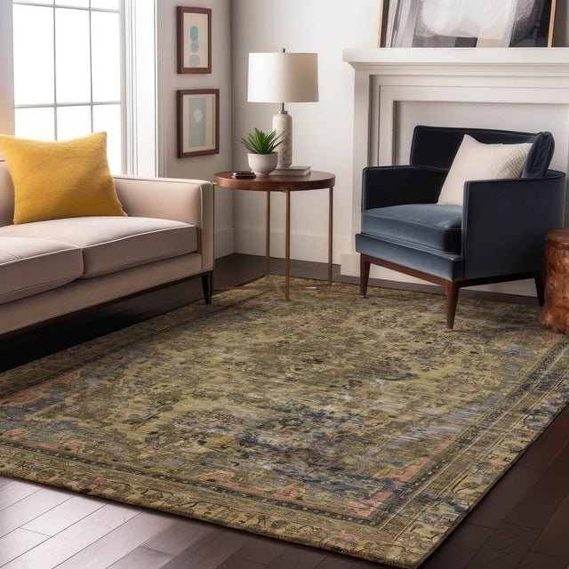 Dalyn Tabrook TB8 Tan Rug shown in a room