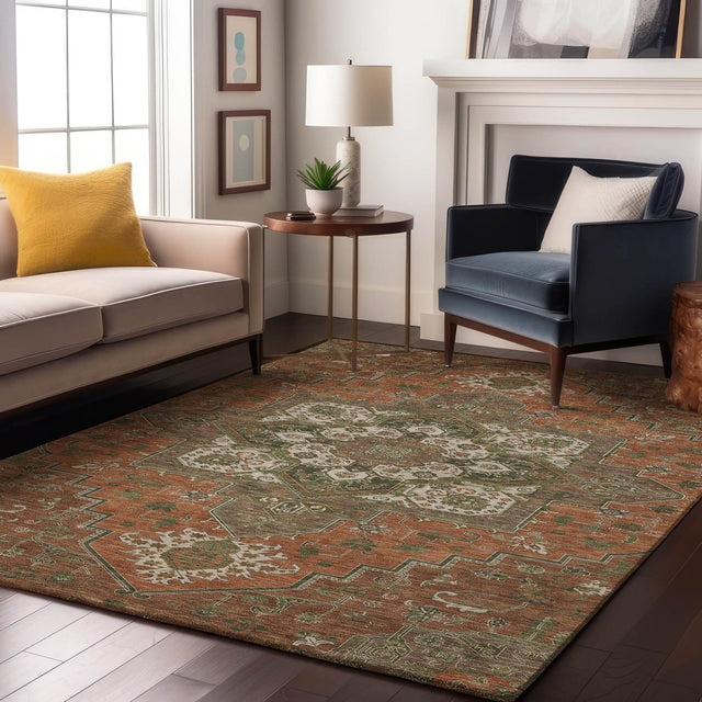 Dalyn Tabrook TB9 Rust Rug shown in a room