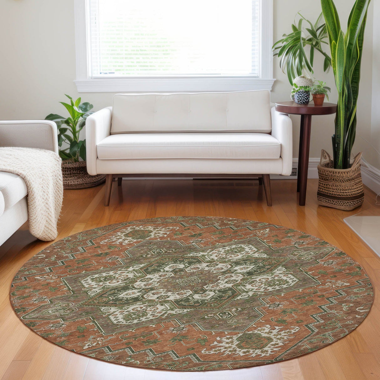 Dalyn Tabrook TB9 Rust Rug shown in a room
